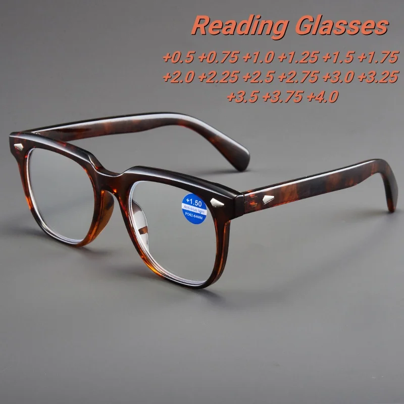 

2025 New Fashionable Classic Square Frame Women's Reading Glasses Retro Neutral HD Texture Personalized Anti Blue Light Glasses