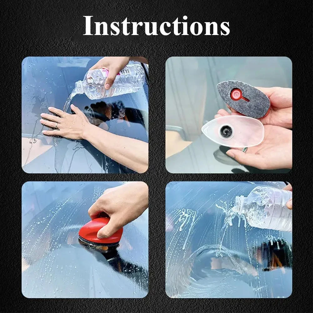 Car Glass Oil Film Remover Glass Polishing Compound Windshield Cleaner Car Glass Polishing Clear Window Auto Detailing Brush