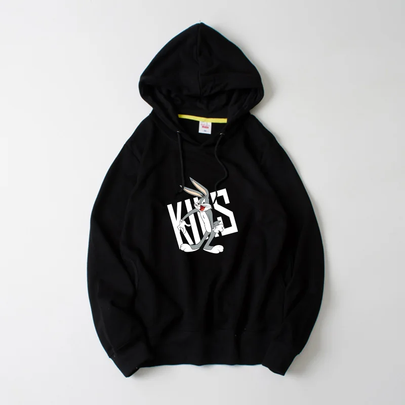 

Classic Cartoon Rabbit Print Loose Faionable Hoodie Sweatirt for Students ex Couple Sweet Sle Long Sve Cotton