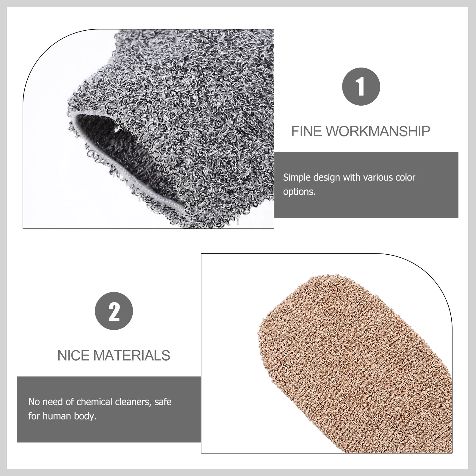 

3pcs Beach Mitt Remover Wipe Off Glove Reusable Cleaner Durable Skin-Friendly Outdoor Sand Removal Mitt Lightweight