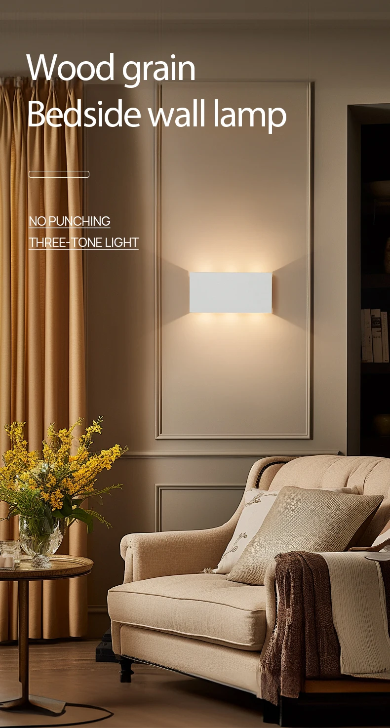 LED nagel freie magnetische Wand leuchte 6w mit Batterie Touch drei Farben unendlich dimmen Innendekoration Nacht Korridor Beleuchtung – Detail 1