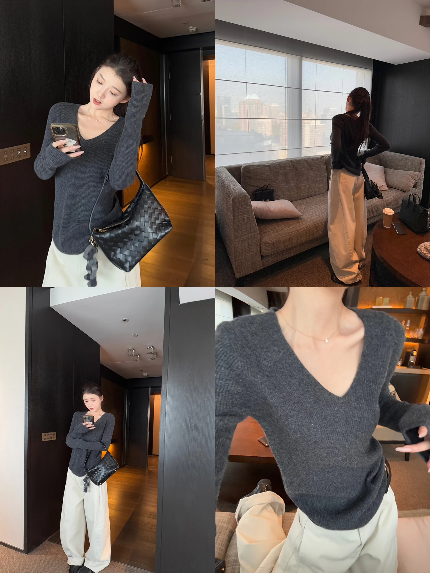 

Мягкий шерстяной вязаный свитер с V-образным вырезом, легкий, нежный, женский, с длинными рукавами, пуловер с круглым вырезом, зимняя одежда