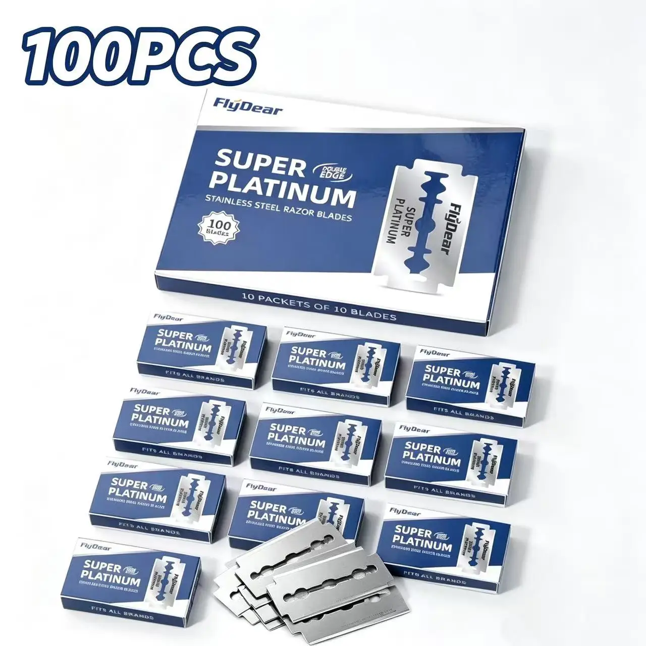 Stainless Steel Razor Blade Old-Fashioned Manual Double-Sided Razor Blade Hairdressing Barber Shop Tools