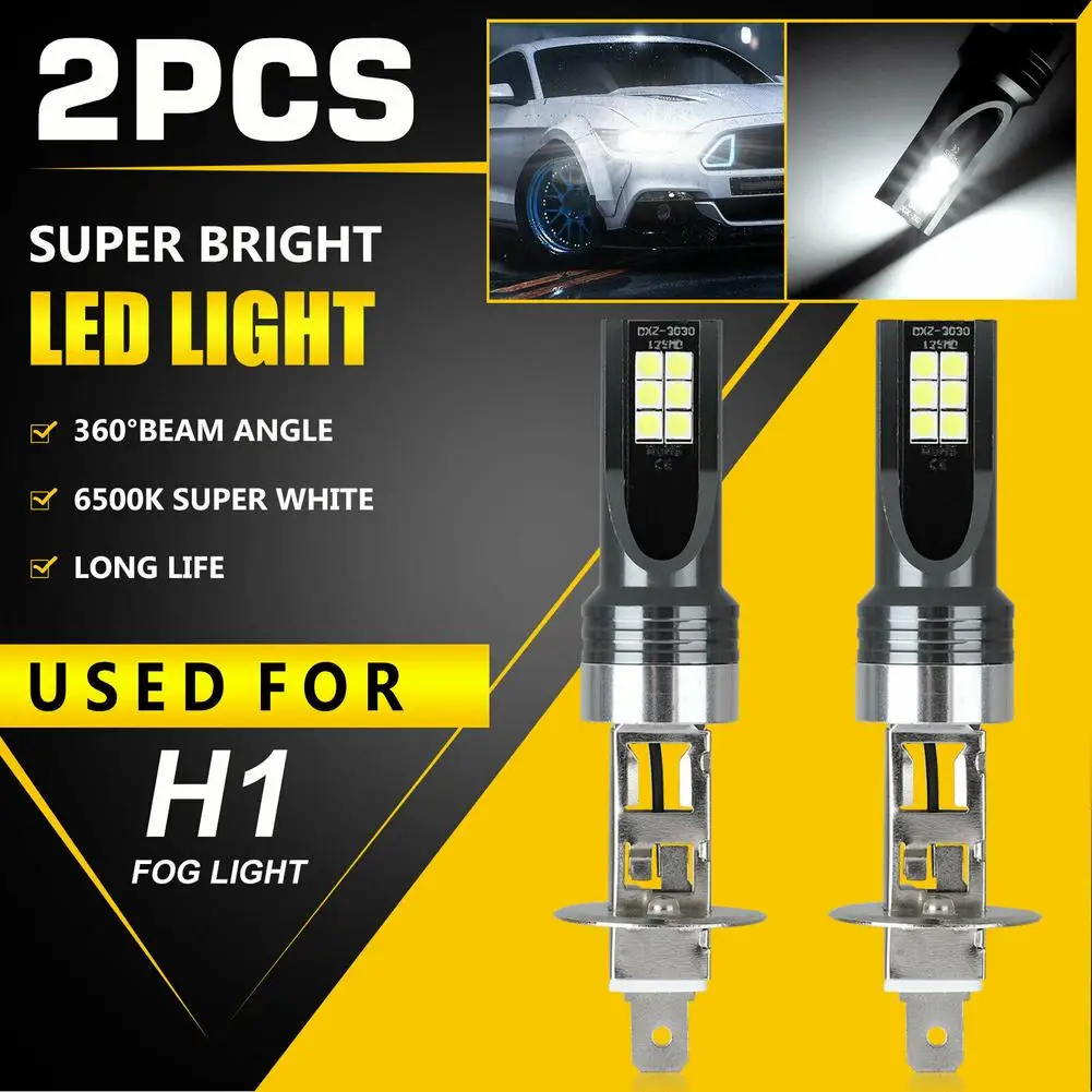 2pcs led Fog lights headlight kit H1 6500k 14000lm  Super Bright Car High Low Beam Motorcycle Headlights Auto Light Car Accessor