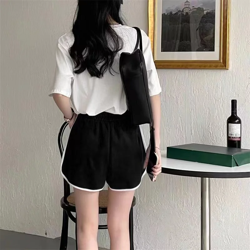 Sport Shorts Frauen Sommer 2025, Neue Candy Farbe Anti Geleert Dünne Shorts Casual Dame Elastische Taille Strand Kurze Hosen