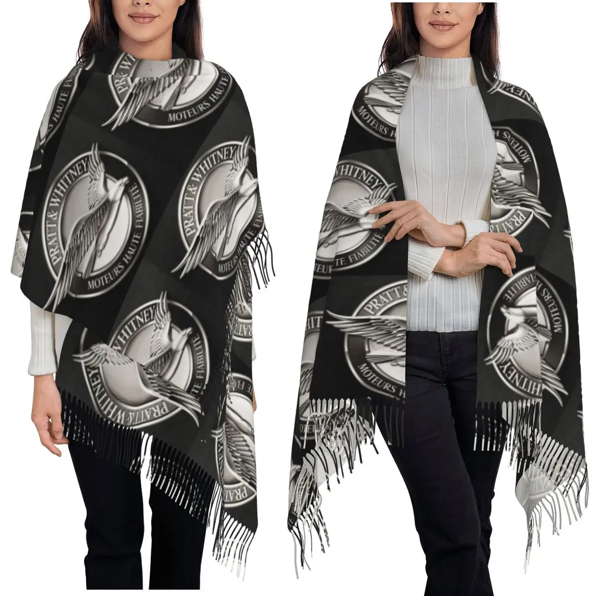 

Pratt And Whitney Logo Dependable Engines 2 Scarf Tassel Scarves Women Soft Warm Shawls and Wraps Large Fall Winter Shawl Wrap