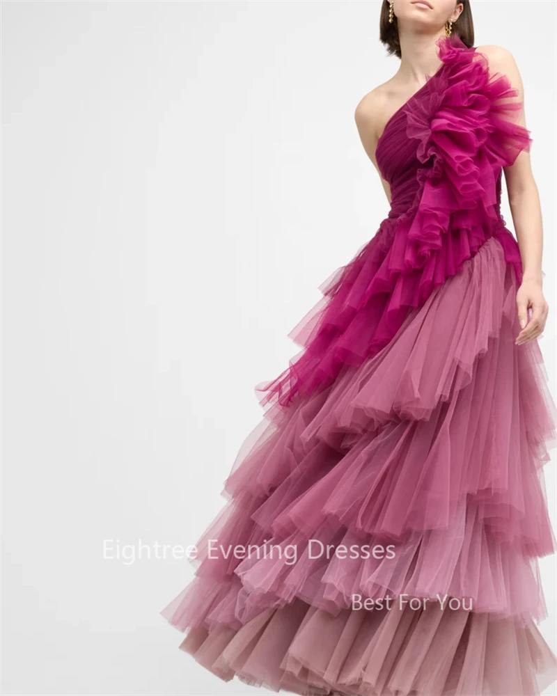 Ightree Dusty Pink Tulle abiti da festa a strati abiti da ballo da sposa abenkleider lang pieghe sfumate abito da sera principessa donna