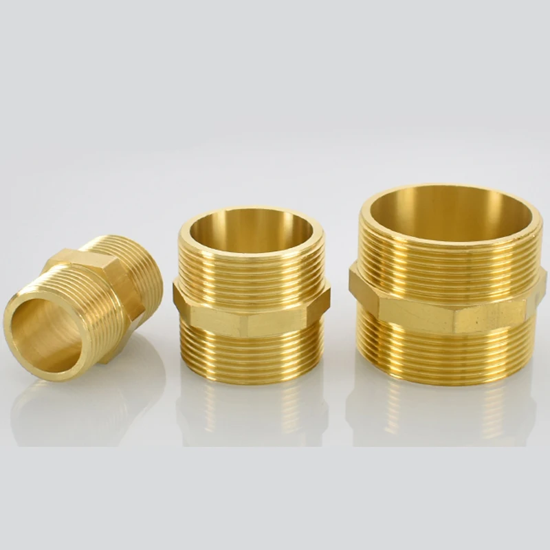 1/2" 3/4" 1" BSP Messing Fitting Rohr Außengewinde Sechskantnippel Gleich gerader Reduzierstück aus Kupfer