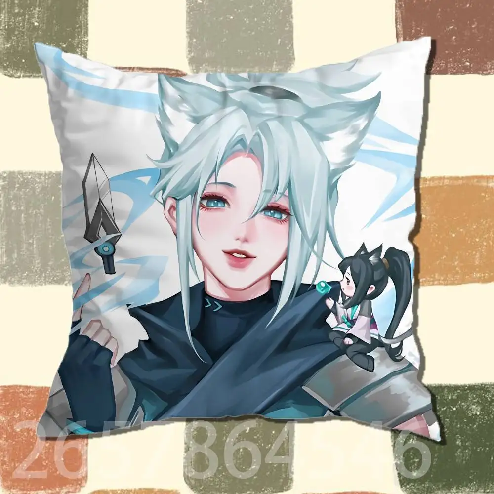 V-Valorant Jett Pillow Case For Room Sofa Cushion Cover Suitable For Home Bedroom Decoration And Protector