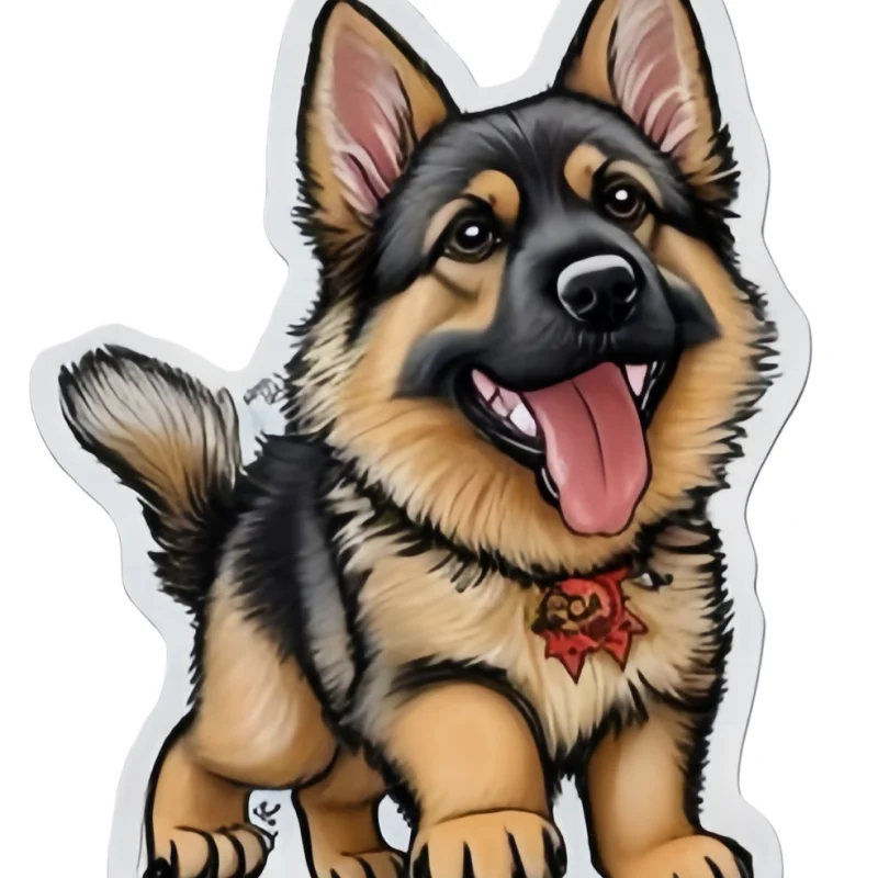 Fashionable German Shepherd Dog Silicone Mold Fondant Chocolate Dessert Mold