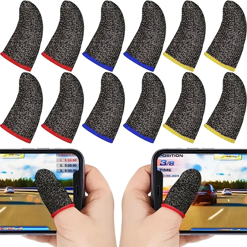 20/40PCS Mobile Phone Finger Cuff Fibroid Mobile Game Touch Screen Fiber Breathable And Sweat Resistant Walking Game Finger Cuff