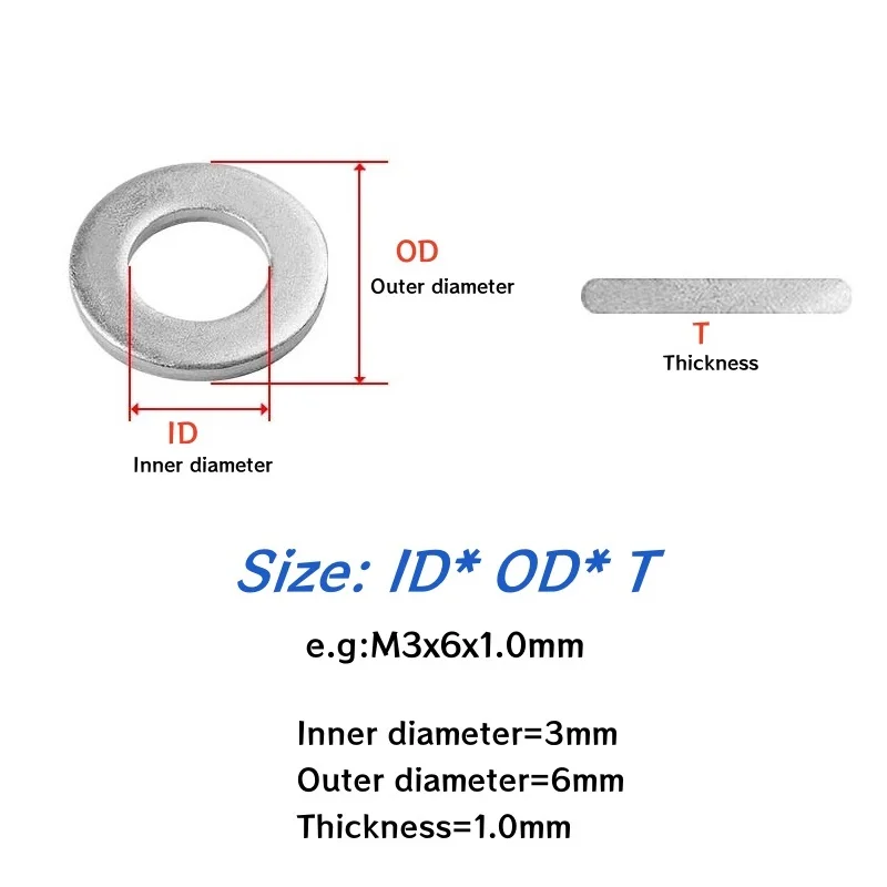 10/50/100pcs Aluminum Alloy Large Flat Washer M3 M4 M5 M6 M8 Big Metal Gasket Meson Plain Washers O Ring Fastener Spacer