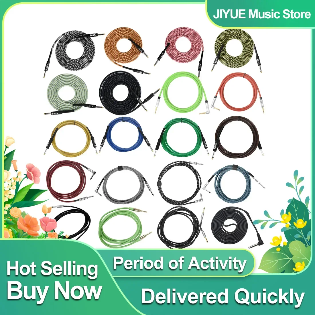IRIN Gitarrenkabel Linie 3M 6,35 mm Audiokabel Verstärker Linie Instrument Universal Übertragungskabel Gitarre Elektrisches Zubehör