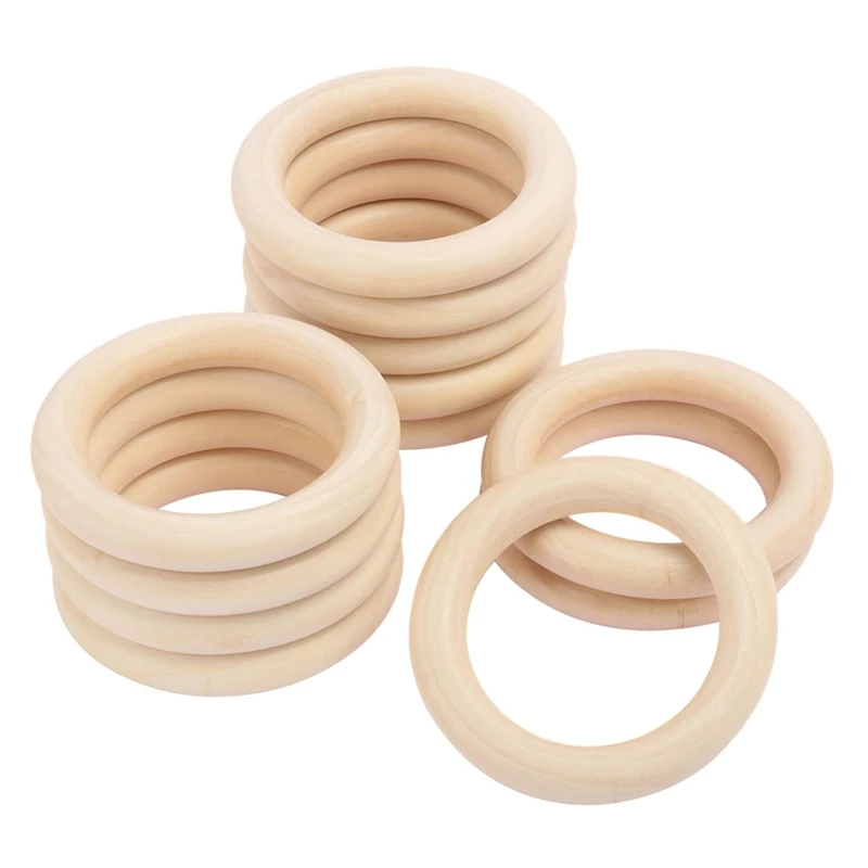 HOT SALE 30 Pack Unfinished Wooden Rings Natural 4 Inch Wood Craft Rings For DIY Crafts, Jewelry Making, Macrame & Home Decor