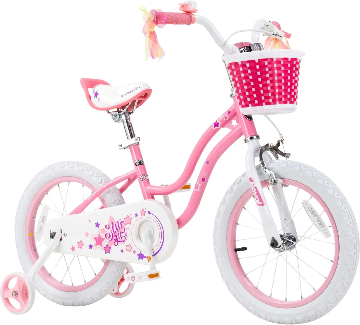 Girls Bike EZ Bike Stargirl Training Free Balance to Pedal Easy Learning Bicycle, Rose Pink 12 Inch Basic (Coaster Brake)