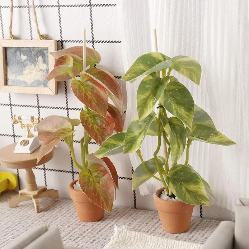 1:12 casa de muñecas simulación plantas verdes bonsái modelo casa de muñecas escena decoración Micro paisaje jardín bonsái ornamento