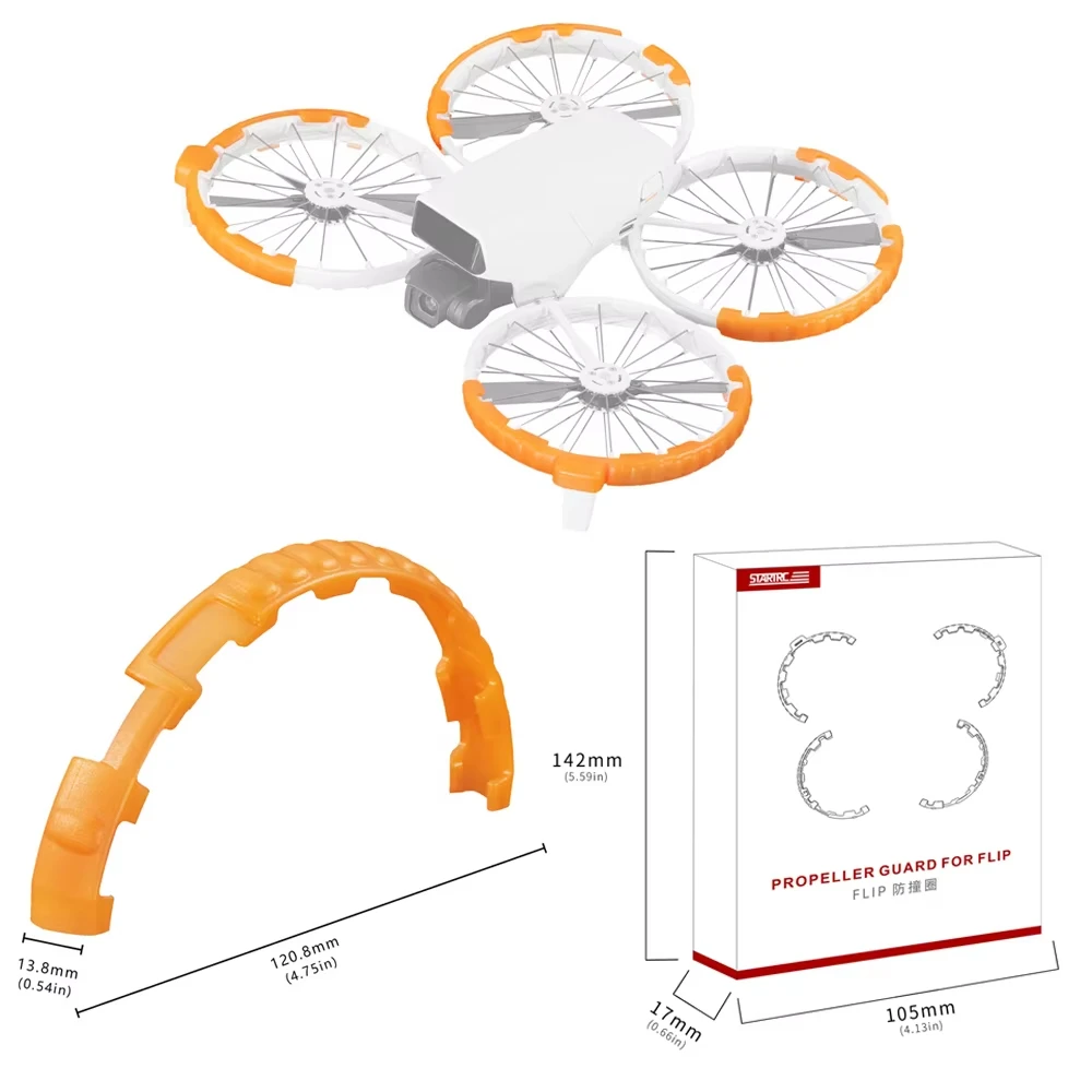 Luminous Propeller Guard Bumper Rings for DJI Flip Drone Accessories TPU Anti-Crash Protector Set Glow in Dark Safe Flight Cover