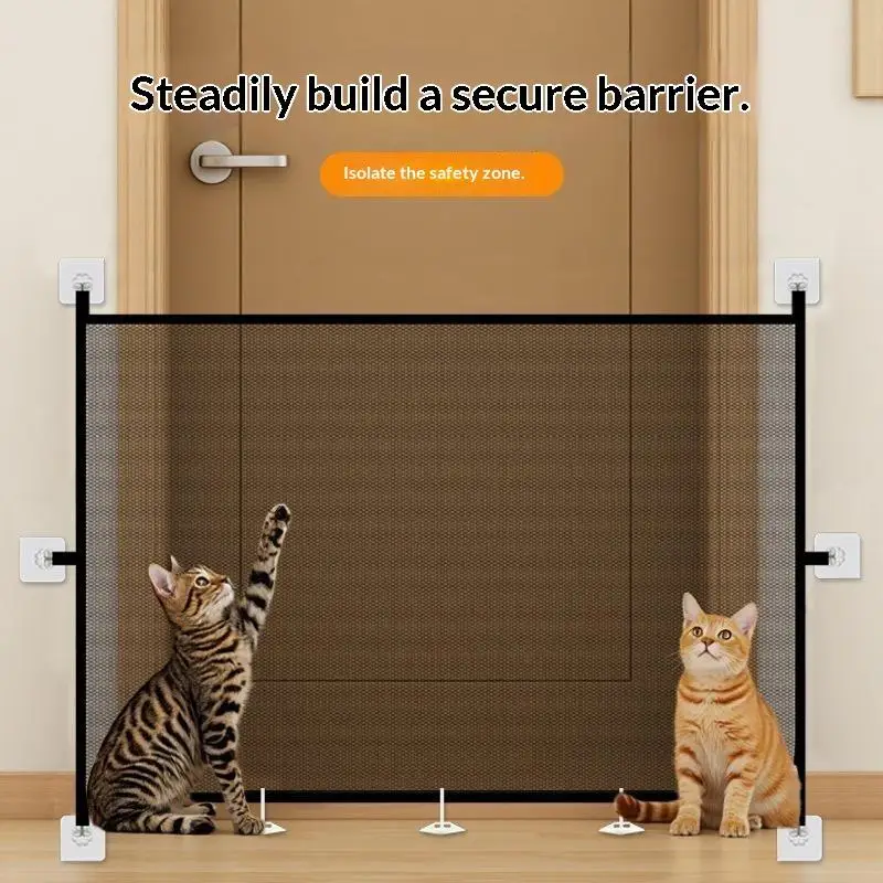 【HG】Pet Fence Barrier Folding With Universal Hooks Pet Safety Gate Easy Installation Baby Safe Guard Door - view 3