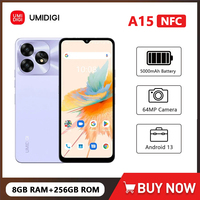 UMIDIGI A15 Ultra Thin Mobile Phones 6.7 Inch HD+ Unisoc T616 Octa Core 8GB+256GB 64MP Smartphone Android 13 5000mAh Face ID NFC