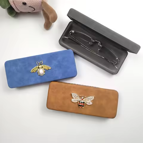 Portable Retro Steel Leather Glasses Case Waterproof Hard Eyeglass Case Reading Glasses Box Spectacle Cases for Men Women B1