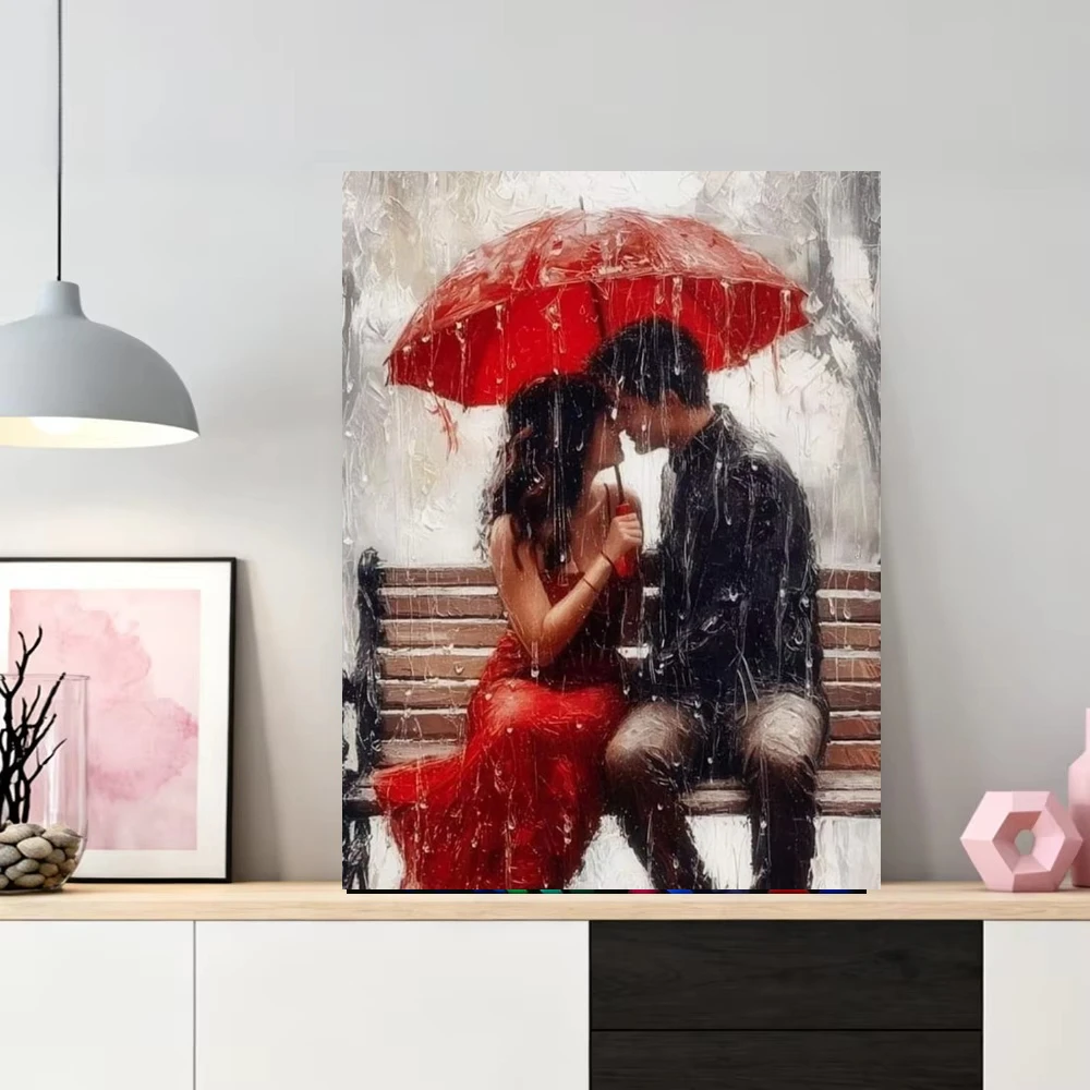 Romantic Couple On Park Bench Mosaic Full Round/Square DIY Diamond Painting Modern Home Decor Wall Picture Kit
