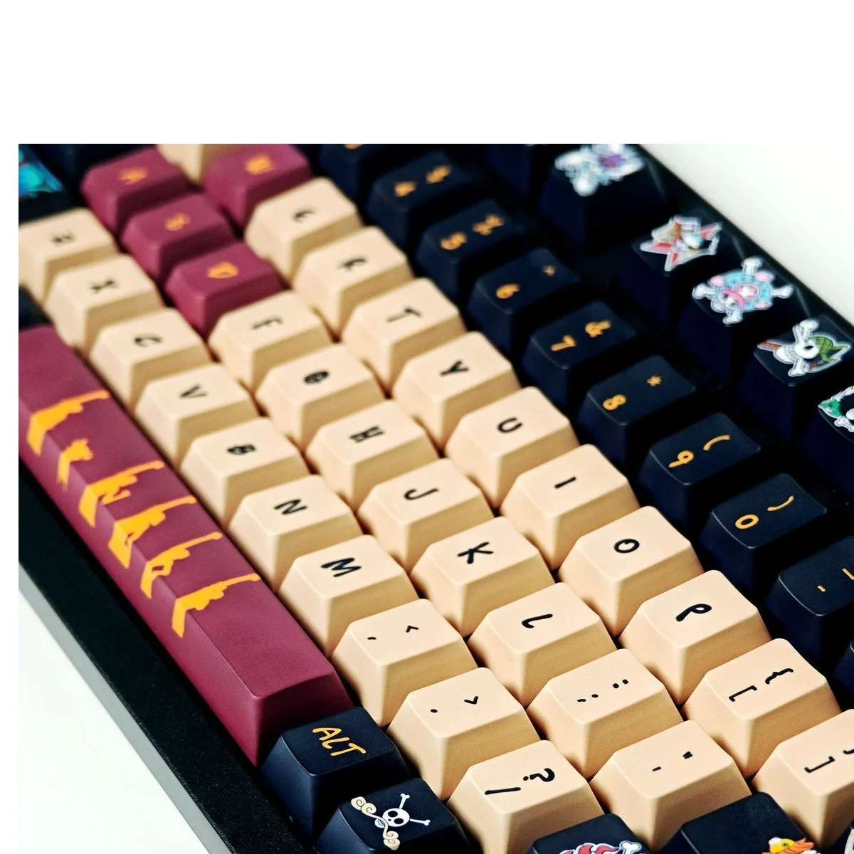 BANDAI One Piece Monkey D. Luffy Keycap Set Pbt Dye Sublimated Custom Themed Gaming Office Mechanical Keyboard Original Fashion view 6