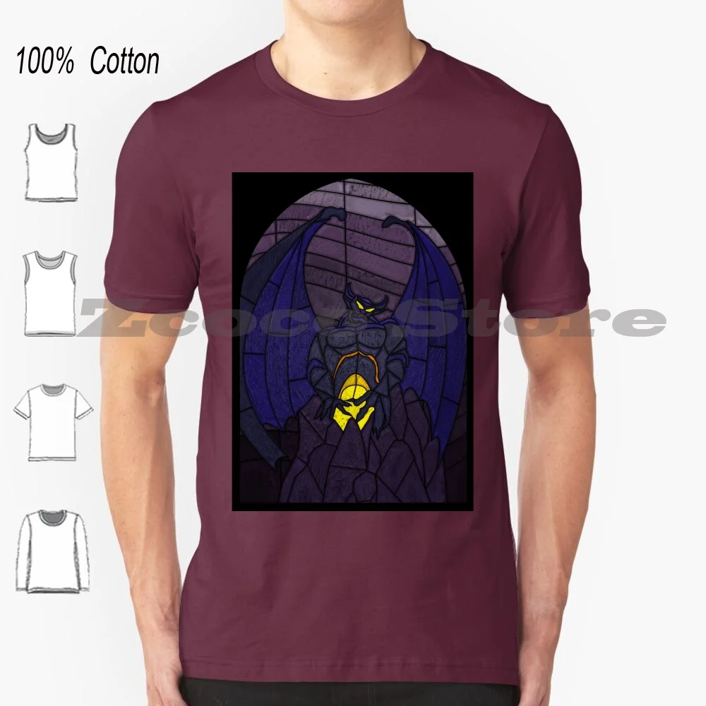 Demon In The Mountain-Stained Glass Villains T-Shirt 100% Cotton Men Women Personalized Pattern Stained Glass Villain Scary