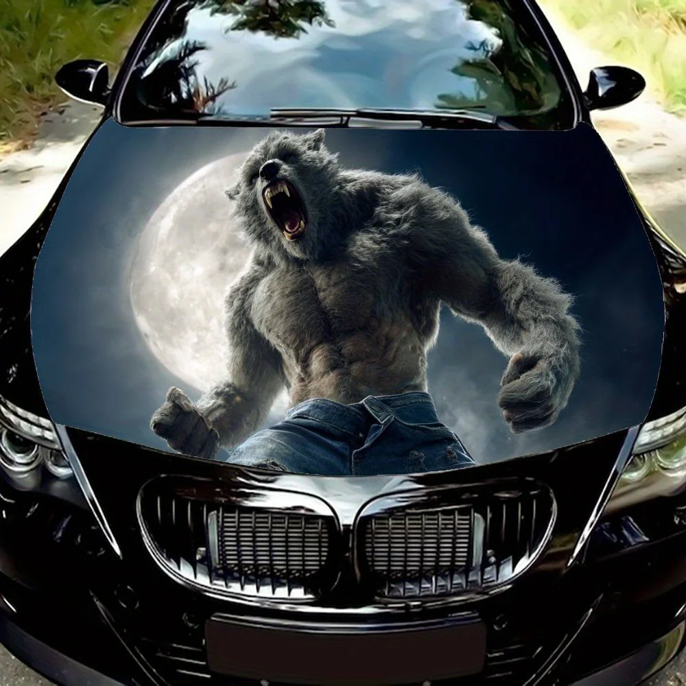 

Виниловые обертывания для автомобиля из ПВХ с принтом Power of the Werewolf, самоклеящаяся водонепроницаемая наклейка на капот автомобиля, защитная наклейка для украшения автомобиля