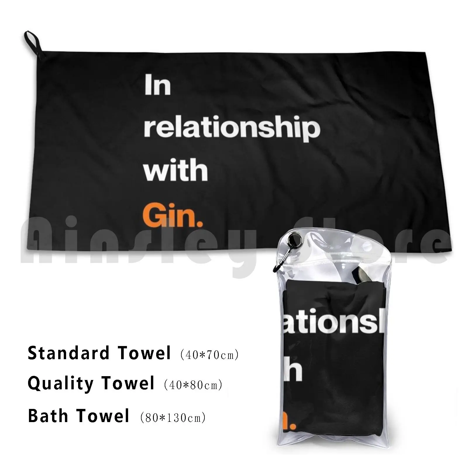 In Relationship With Gin Custom Towel Bath Towel Expert Gin Cocktail Distillation Drunk Beer Typsy Bartender