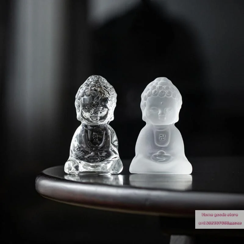 Ornements en verre Ch'an, décorations de table à thé, accessoires de cérémonie du thé, petite statue, animaux de thé spirituels et paisibles