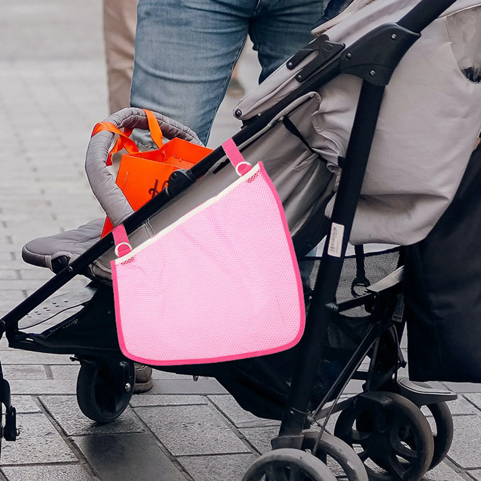 

2 pcs Baby Hanging Bag Portable Mesh Storage Organizer Diaper Pacifier Rattle Side Sling Stroller Storage Net Bag For Stroller