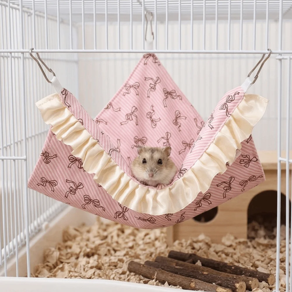 Hanging Breathable PET Hammock Metal Corner Hanging Small Pet Hammock Compact Guinea Pig For Squirrel