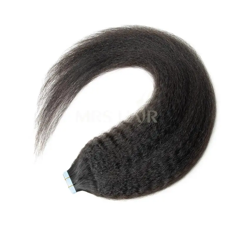 26인치, 28인치, 30인치 곱슬 스트레이트 테이프 인 헤어 익스텐션, 인모 큐티클 레미 야키 테이프 인, 천연 헤어 익스텐션 20개/팩