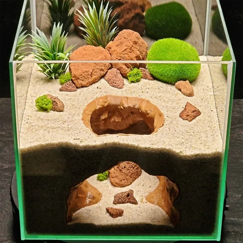 زخرفة المناظر الطبيعية للكهف الواقعي - مخبأ متعدد الاستخدام لسلحفاة الروبيان السمكية في حوض السمك والزواحف #2