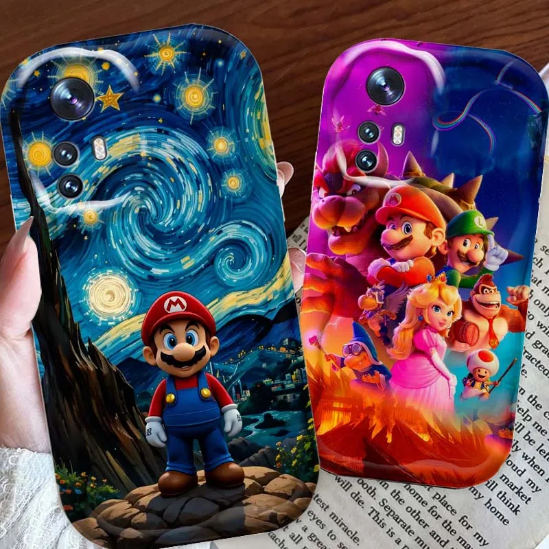

M-Marios Cartoon Cute For Xiaomi Mi 11 12 12T 14 15 Lite Ultra Poco F4 X3 X5 X6 X4 X7 M6 F6 Pro 5G Wave Oil Phone Case