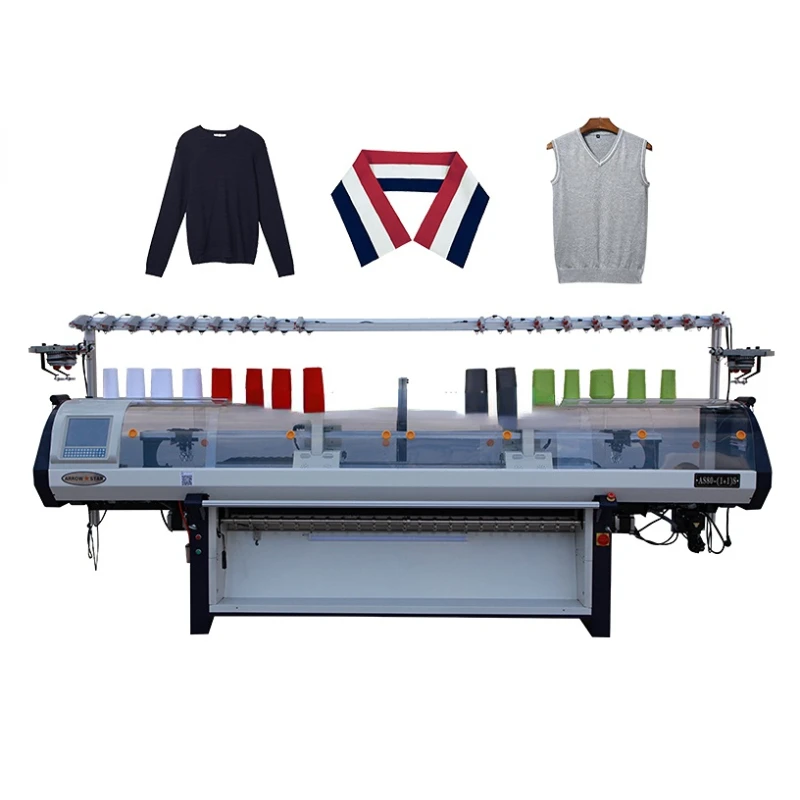 Computerized Collar Knitting Machine 80 Inch Single Carriage Double Head with Transfer