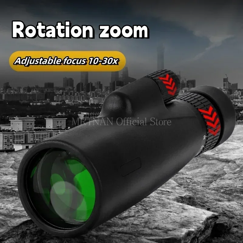 

10-30x50 Telescope Monocular Camping Powerful Monocular With Tripod Phone Clip For Watching Bird Hunting Binoculars