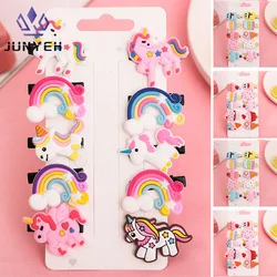 10 Pcs/Set Junyeh Cartoon Children Princess Hair Clip Set Cute Fruit Ice Cream Shape Unicorn Hair Accessories Headdress Clip