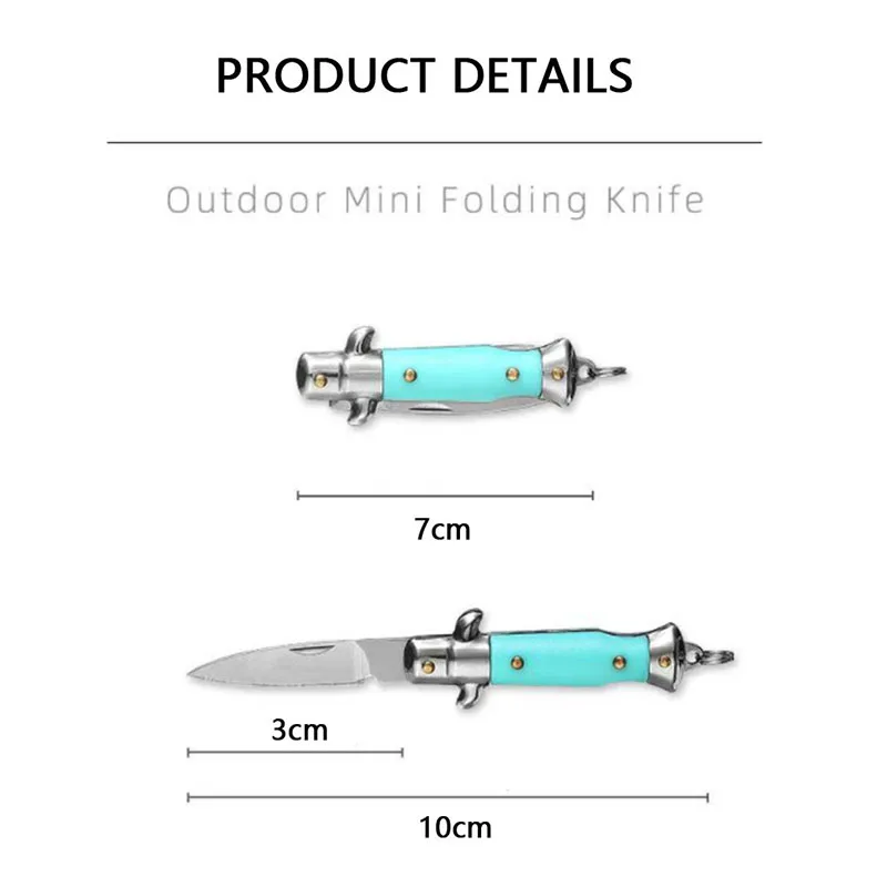 Mini Portable Folding Pocket Knife Multifunction EDC Keychain Pendant Camping Outdoor Survival Blade Cutter Opener Unpacking Too