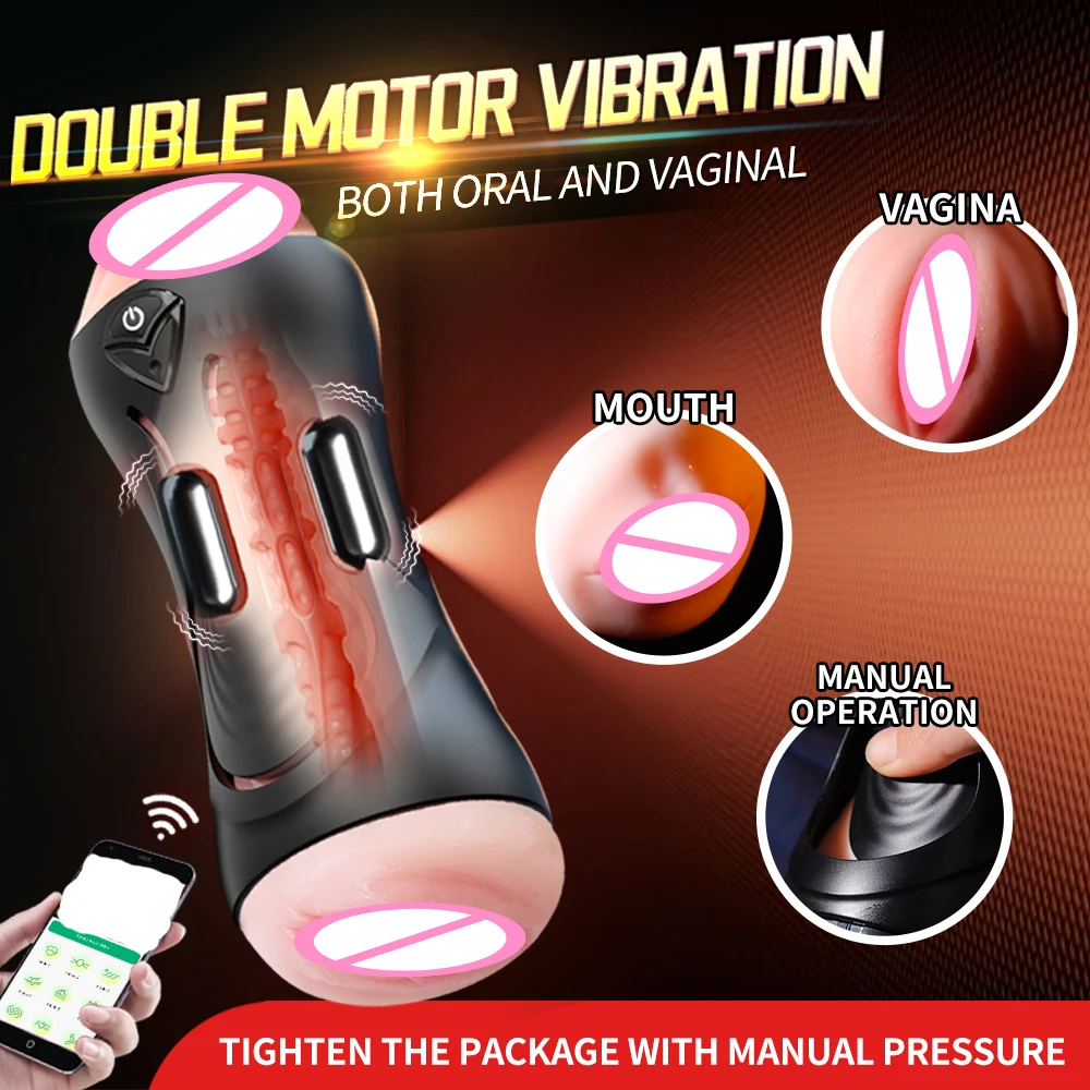 برأسين الاختراق التلقائي ذكر جهاز استمناء الفم المهبل الاستمناء App التحكم الكبار لعبة الجنس للرجال #3