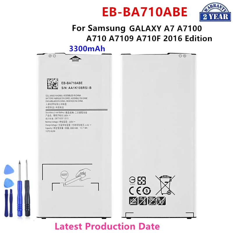 

Brand New EB-BA710ABE 3300mAh Battery For Samsung Galaxy A7 A7100 A710 A7109 A710F 2016 Edition Mobile Phone +Tools