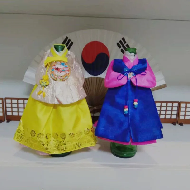 Coperchio per bottiglia di vino coreano Hanbok tessuto stile di abbigliamento confezione di vino rosso decorazione in stile coreano coperchio