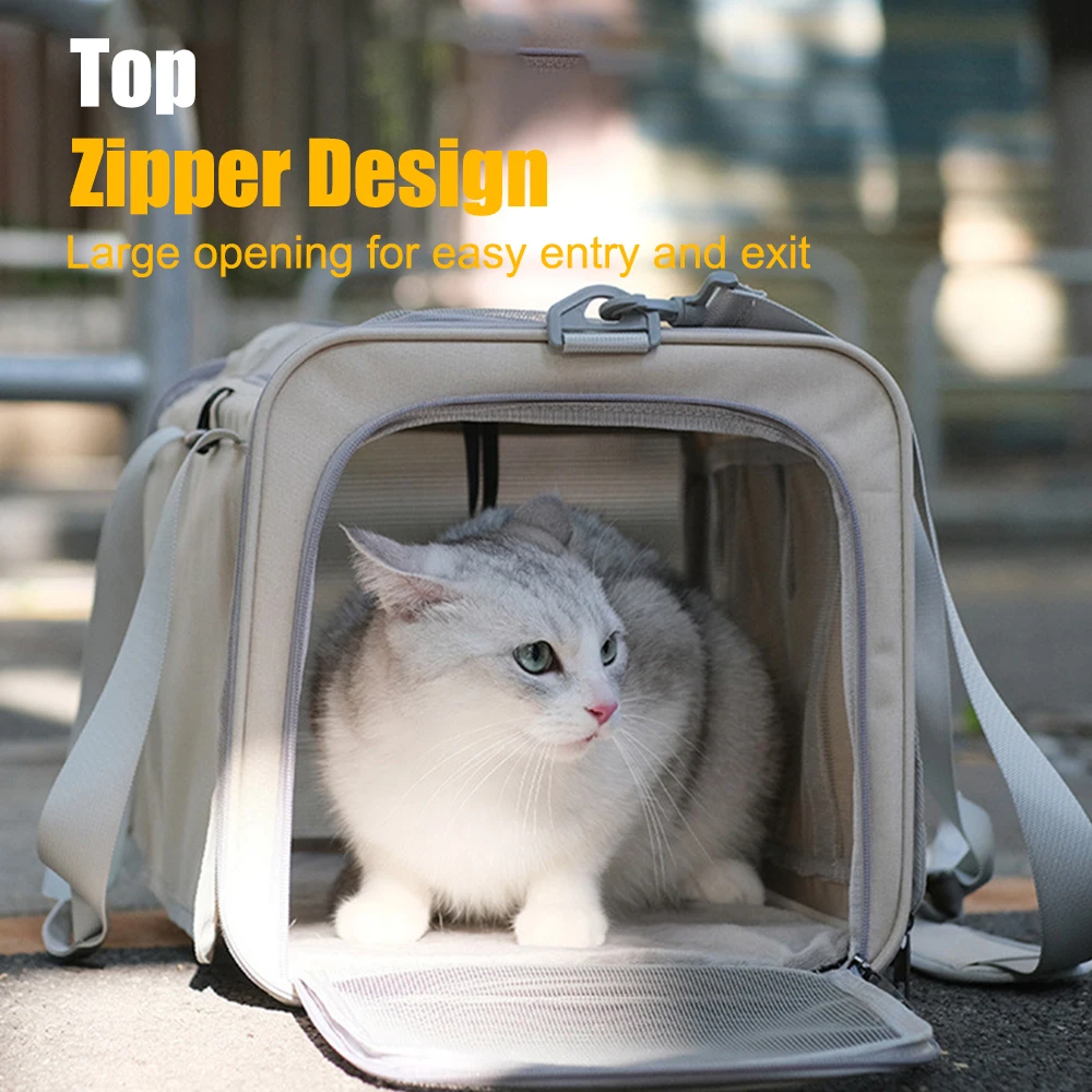 Cat Carrier Bag Portable Foldable Pet Carrier for Small Cats and Dogs with Large Opening Breathable Hands-Free Pet Carrying Bag