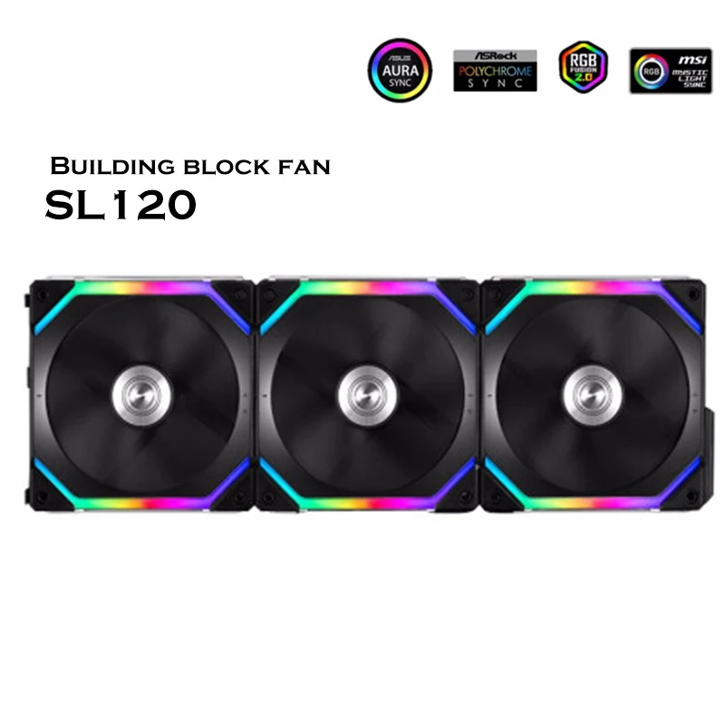 LIAN LI UNI FAN SL120 ARGB Cableless Modular Fan Kit,Case RGB Fan PWM Daisy Chain,Clutter-free Cooling,L-connect UNI Hub
