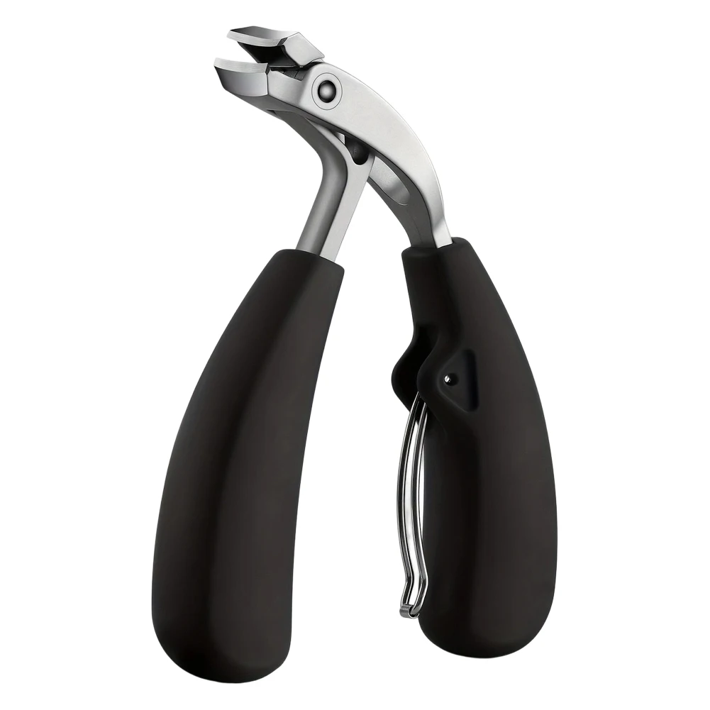 Stainless Steel Bent-Nose Nail Clippers Offering Targeted Blade Placement and Unobstructed Nail Visualization for Safer Trimming