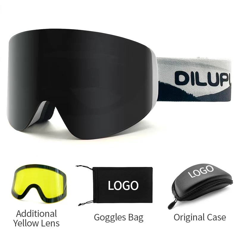 

Outdoor Sports Ski Goggles for Men and Women, Frameless, Interchangeable Lens, 100% UV400 Protection, Snow