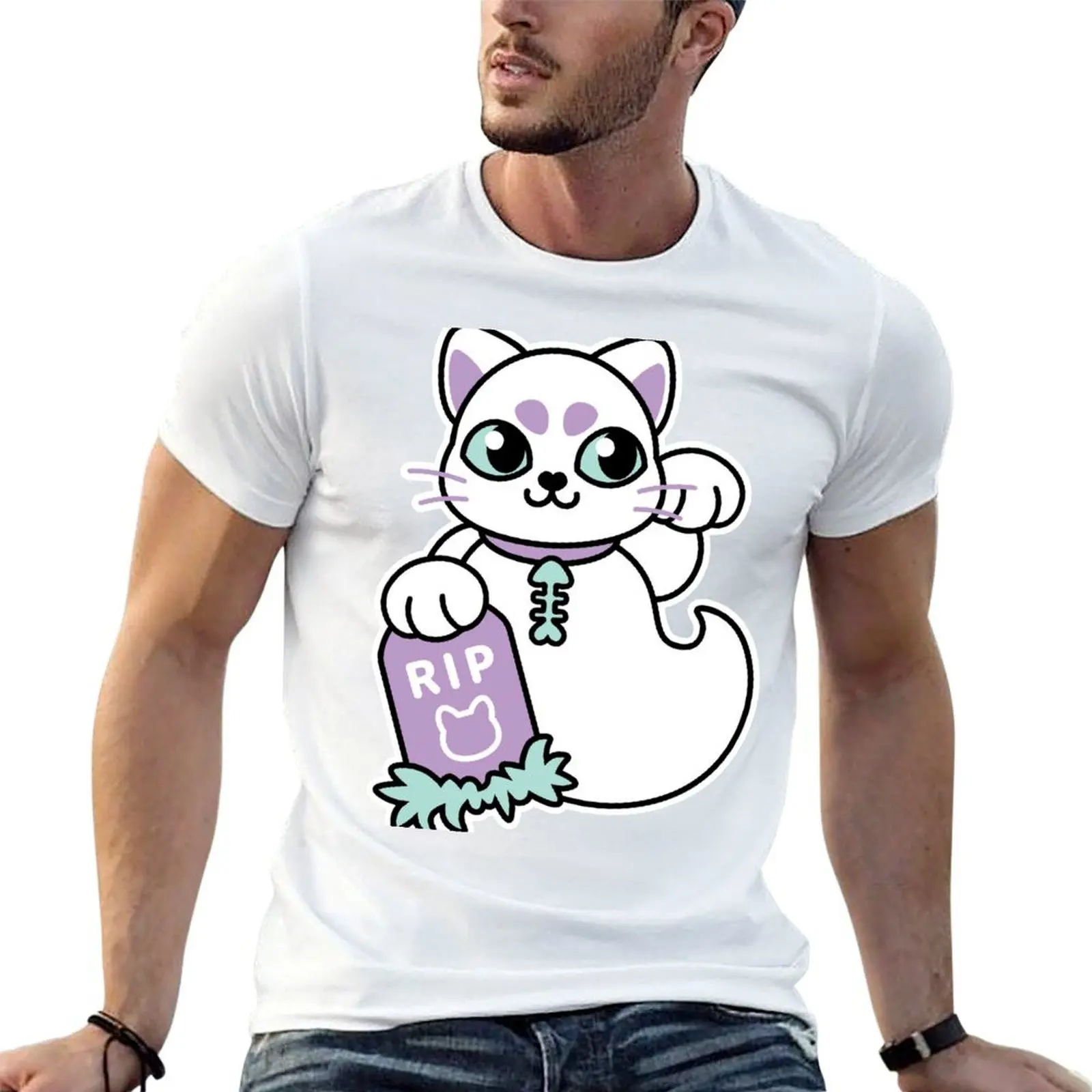 

Maneki Yurei Neko T-Shirt t shirts for man slim fit cotton t shirt pack men t shirt cotton 100% T-shirt