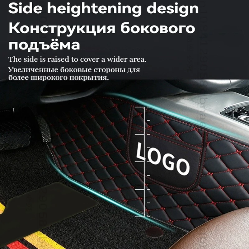 Luxur Custom Double Layer Car Floor Mat For Hummer H1 H2 2003-2009 H3 2003-2009 Interior Details Car Accessories Leather