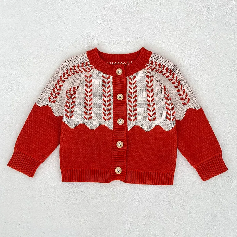 

2024 New Autumn Baby Girl Clothing Toddler Baby Girl Knitting Cardigan Long Sleeved Stripes Newborn Baby Girls Sweater Coat