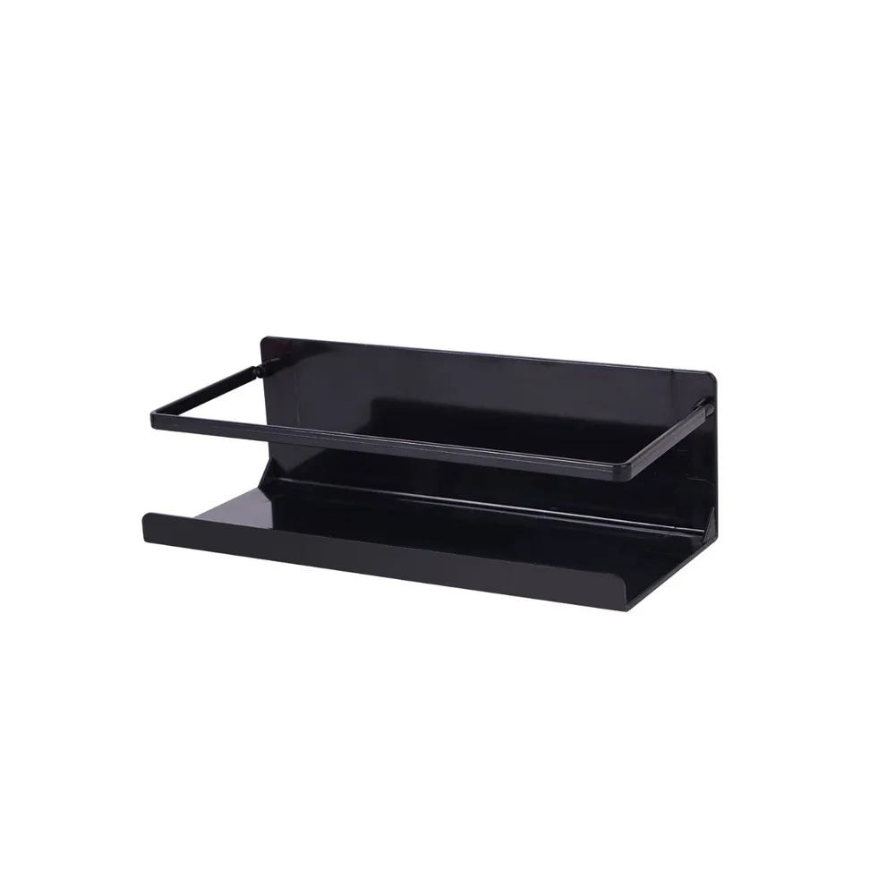 Wall Mounted Magnetic Storage Shelf Large Capacity Space Saving Magnetic Refrigerator Shelf No-Drill Plastic Spice Storage Rack